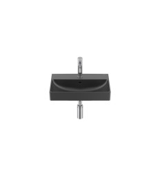 ONA Umywalka ścienna 50x36 cm CPT Fineceramic® CZARNY MAT ONA BLACK Roca (A32768E080)