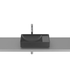 ONA Umywalka nablatowa prostokątna 55x34,5 cm Fineceramic® CZARNY MAT ONA BLACK Roca (A32768C080)