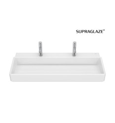 Umywalka ścienna / meblowa 100x43 cm z 2 otworami na baterię, Supraglaze® TURA Roca (A327699S00)