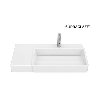 Umywalka ścienna /meblowa 80x43 cm PRAWA, Supraglaze® TURA Roca (A327696S00)