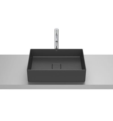 Umywalka nablatowa prostokątna 51x36 cm Fineceramic® CZARNY MAT TERRA Roca (A32787Z080)