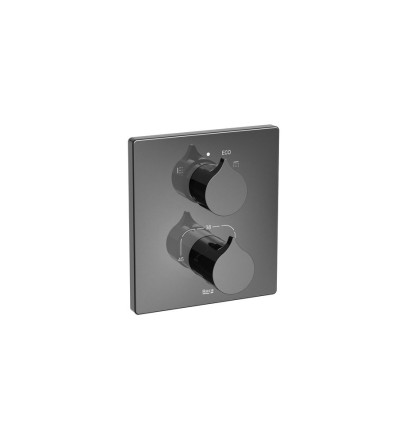 Bateria wannowo-prysznicowa termostatyczna podtynkowa Titanium Black INSIGNIA BLACK Roca (A5A0C3ACN0)