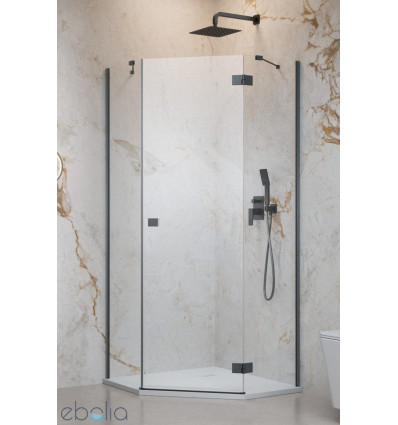 Kabina asymetryczna 90x80 Essenza Brushed GunMetal PTJ Radaway (1385010-92-01R + 1385053-01-01)
