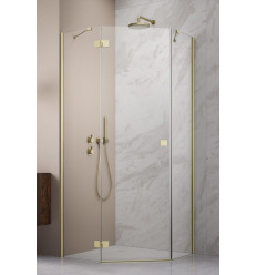 Kabina pięciokątna 80x80 Essenza Brushed Gold PTJ Radaway (1385010-99-01L + 1385049-01-01)
