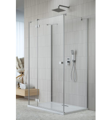 Kabina przyścienna 80x70 Essenza Brushed Nickel KDJ+S Radaway (1385021-91-01L + 1384048-01-01 + 1384048-01-01)