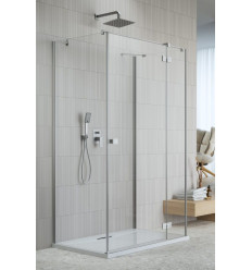 Kabina przyścienna 80x70 Essenza Brushed Nickel KDJ+S Radaway (1385021-91-01R + 1384048-01-01 + 1384048-01-01)