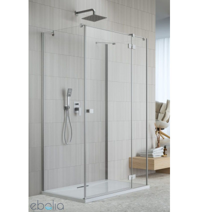 Kabina przyścienna 80x70 Essenza Brushed Nickel KDJ+S Radaway (1385021-91-01R + 1384048-01-01 + 1384048-01-01)