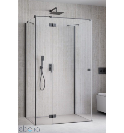 Kabina przyścienna 80x70 Essenza Brushed GunMetal KDJ+S Radaway (1385021-92-01L + 1384048-01-01 + 1384048-01-01)