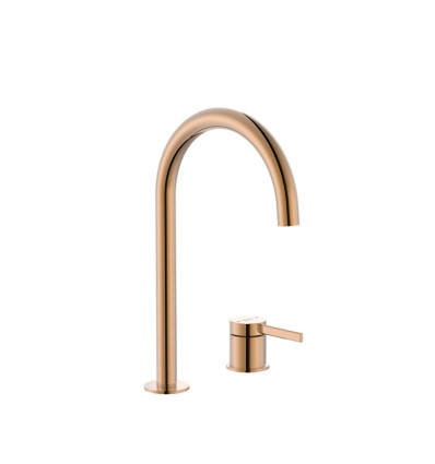 Bateria umywalkowa dwuotworowa nablatowa z korkiem click-clack PVD Rose Gold ONA Roca (A5A389ERG0)