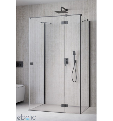 Kabina przyścienna 110x70 Essenza Brushed GunMetal KDJ+S Radaway (1385023-92-01R + 1384048-01-01 + 1384048-01-01)