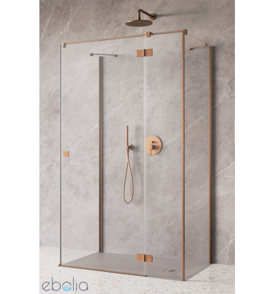 Kabina przyścienna 80x70 Essenza Brushed Copper KDJ+S Radaway (1385021-93-01R + 1384048-01-01 + 1384048-01-01)
