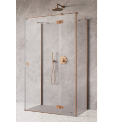 Kabina przyścienna 120x70 Essenza Brushed Copper KDJ+S Radaway (1385024-93-01R + 1384048-01-01 + 1384048-01-01)