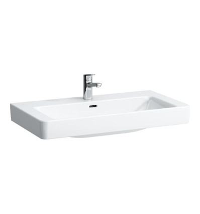 Umywalka ścienna 850 x 460 mm, z otworem na baterie na środku, z otworem przelewowym Pro S Laufen pro (H8139650001041)