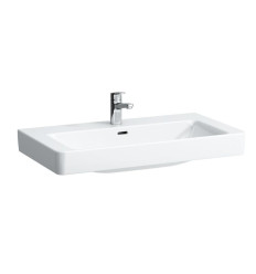 Umywalka ścienna 85x46 powłoka LCC, z otworem na baterie na środku Pro S Laufen pro (H8139654001041)