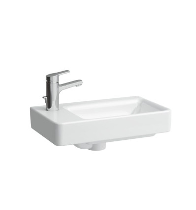Umywalka ścienna biała 48x28 powłoka LCC z otworem na baterie po lewej stronie Pro S Laufen pro (H8159554001041)