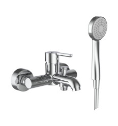 Bateria wannowo-prysznicowa ścienna z zestawem prysznicowym chrom LUA Laufen pro (H3210810041311)