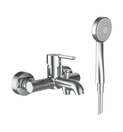 Bateria wannowo-prysznicowa ścienna z zestawem prysznicowym chrom LUA Laufen pro (H3210810041311)