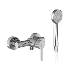 Bateria prysznicowa ścienna z zestawem prysznicowym chrom LUA Laufen pro (H3310810041311)