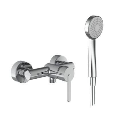 Bateria prysznicowa ścienna z zestawem prysznicowym chrom LUA Laufen pro (H3310810041311)