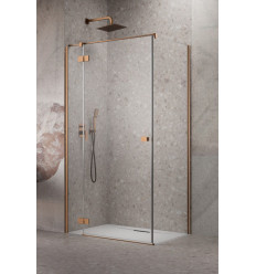 Kabina prysznicowa 80x70 Essenza 8 Brushed Copper KDJ Radaway (10480512-01-01L + 10470237-93-01L + 10113070-01-01)
