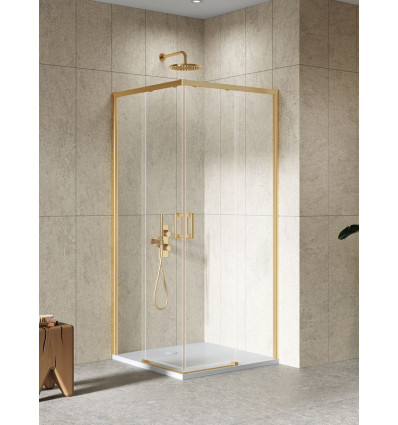 Kabina prysznicowa 100x100x200 Prime Gold Brushed New Trendy (D-0784A/D-0785A)