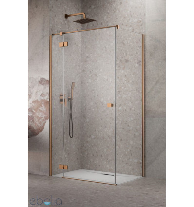 Kabina prysznicowa 80x70 Essenza 8 Brushed Copper KDJ Radaway (10480512-01-01L + 10470237-93-01L + 10113070-01-01)