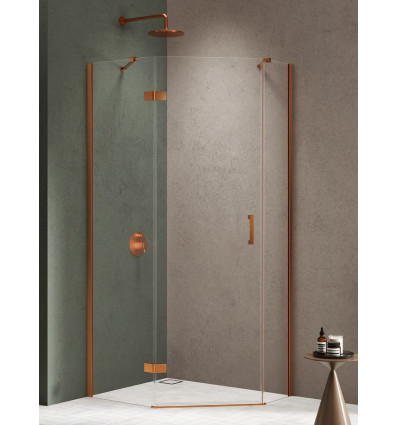 Kabiny prysznicowe 100x80x200 Nesta Copper Brushed New Trendy (K-4686)