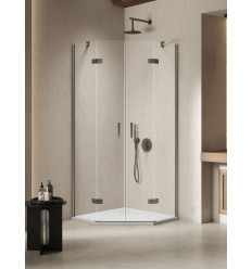 Kabiny prysznicowe 100x80x200 Nesta Gunmetal Brushed New Trendy (K-4791)