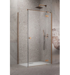 Kabina prysznicowa 110x70 Essenza 8 Brushed Copper KDJ Radaway (10480712-01-01R + 10470337-93-01R + 10113070-01-01)