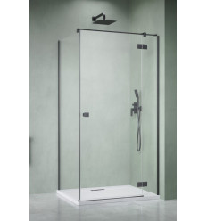 Kabina prysznicowa 80x70 Essenza 8 Brushed GunMetal KDJ Radaway (10480512-01-01R + 10470237-92-01R + 10113070-01-01)