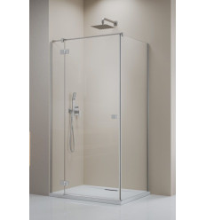 Kabina prysznicowa 80x70 Essenza 8 Brushed Nickel KDJ Radaway (10480512-01-01L + 10470237-91-01L + 10113070-01-01)