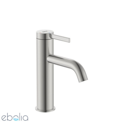 Bateria umywalkowa sztorcowa z korkiem click-clack PVD Inox ONA Roca (A5A3A9ESM0)
