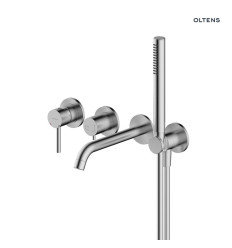 Bateria wannowo-prysznicowa podtynkowa 4-otworowa nikiel Molle Oltens (34105910)