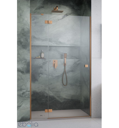 Drzwi prysznicowe 80 Essenza 8 Brushed Copper DWJ Radaway (10480512-01-01L + 10460237-93-01L)