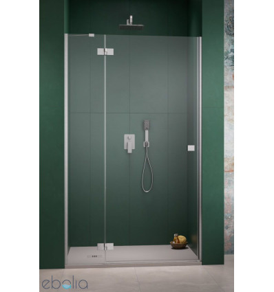 Drzwi prysznicowe 80 Essenza 8 Brushed Nickel DWJ Radaway (10480512-01-01L + 10460237-91-01L)