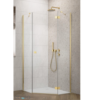Kabina pięciokątna 80x90 Essenza 8 Gold PTJ Radaway (10490000-09-01R + 10490400-01-01)