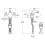 Bateria bidetowa dwuuchwytowa z korkiem chrom Carmen Roca (A5A6A4BC00)