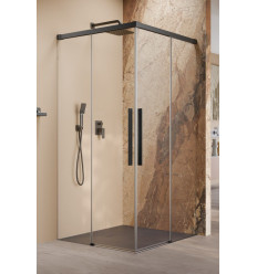 Kabina prysznicowa 90x120 Idea 8 QL Black KDD Radaway (10590090-54-01L + 10590120-54-01R)