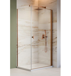 Kabina prysznicowa 80x70 Nes Brushed Copper KDJ I Radaway (10022080-93-01R + 10039070-01-01)