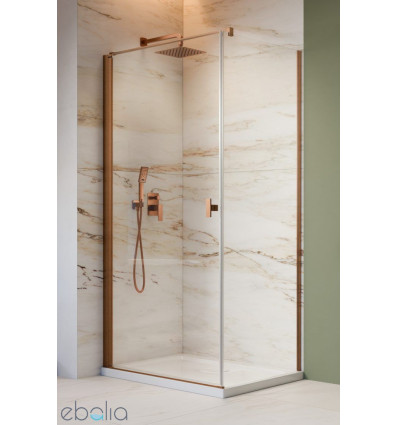 Kabina prysznicowa 80x70 Nes Brushed Copper KDJ I Radaway (10022080-93-01L + 10039070-01-01)