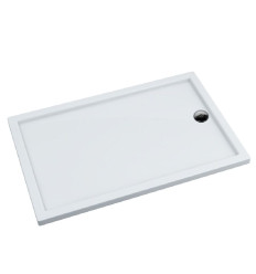 Brodzik kompozytowy Stabilsound Plus® Corrina New 80x95x4,5 cm, prostokątny z odpływem na krótszym boku Schedpol (3.4987)
