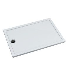 Brodzik akrylowy Caspar New 80x95x4,5 cm, prostokątny z odpływem na krótszym boku Schedpol (3.2887)