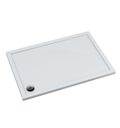 Brodzik akrylowy Caspar New 80x120x4,5 cm, prostokątny z odpływem w narożniku Schedpol (3.2338 )