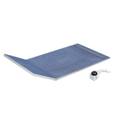 Brodzik podpytkowy Stabilsound Plus® 130+50x80x5/12,5 cm, prostokątny z maskownicą Plate Slim Schedpol (10.114/OLPL)