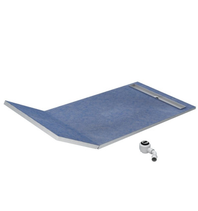 Brodzik podpytkowy Stabilsound Plus® 130+50x80x5/12,5 cm, prostokątny z maskownicą Plate Schedpol (10.033/OLPL)