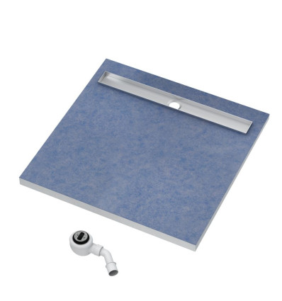 Brodzik podpytkowy Stabilsound Plus® 90x90x5/12,5 cm, kwadratowy z maskownicą Steel Schedpol (10.022/OLSL)