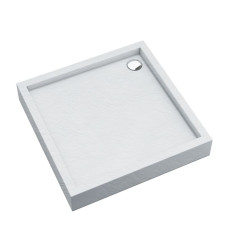 Brodzik akrylowy zintegrowany z nośnikiem i obudową Medium White Stone 80x80x16 cm, kwadratowy Schedpol (3.4730/B/ST)
