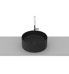 Umywalka nablatowa okrągła 30 cm Fineceramic® CZARNY MAT TERRA Roca (A32787U080)