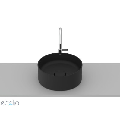 Umywalka nablatowa okrągła 30 cm Fineceramic® CZARNY MAT TERRA Roca (A32787U080)