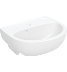 Umywalka mała Solo, B40cm, H17cm, T33cm, z otworem na baterię, z przelewem Koło (72141000)